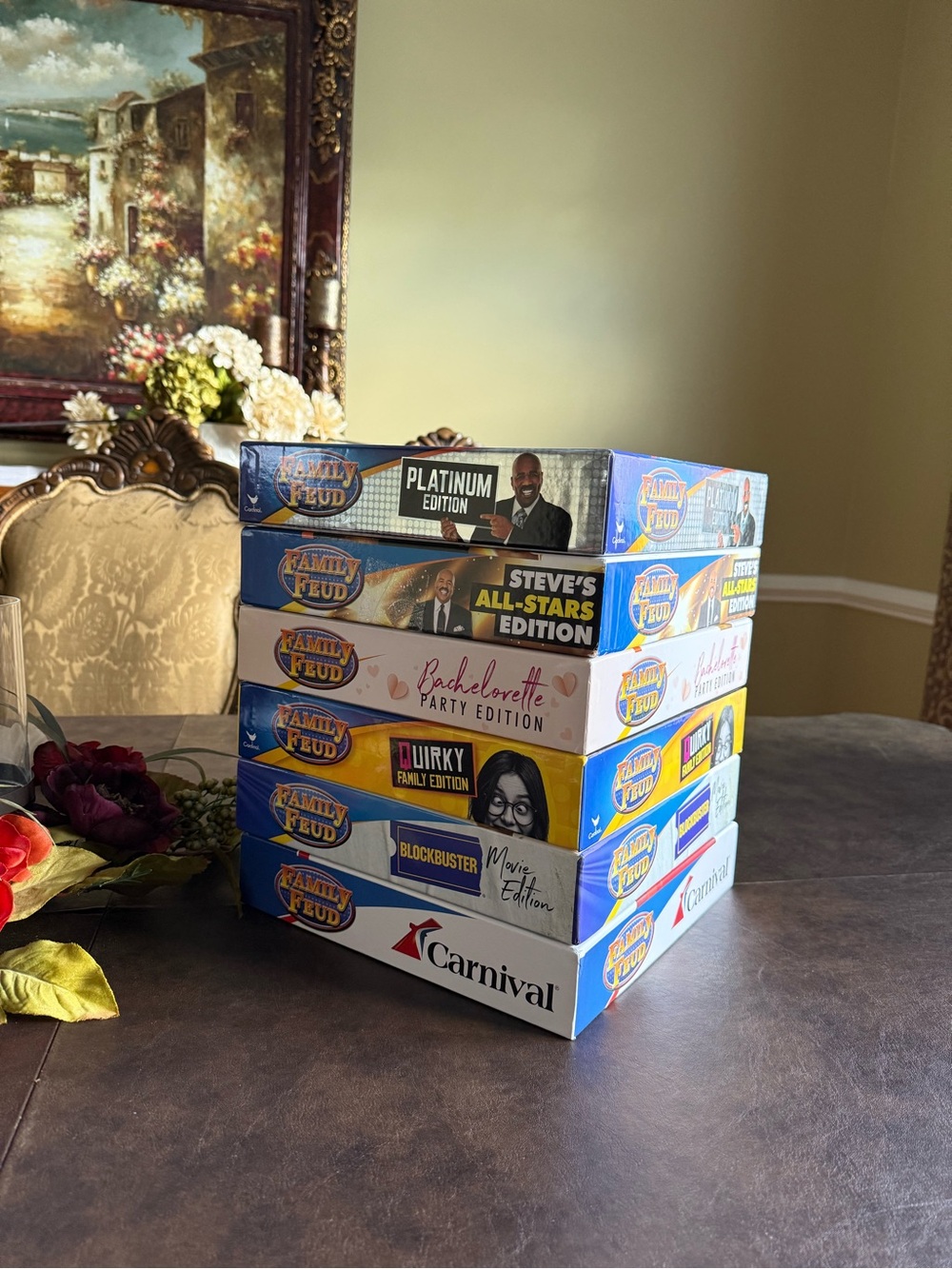 6 piece Family Feud Board Game Bundle - Retails $150, All Excellent Condition